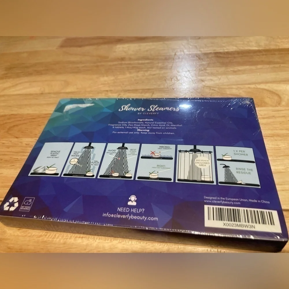 4/$25 Cleverfy shower steamers. Includes 6 aromatherapy fizzies. New in box